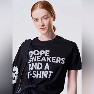 Black Graphic T-Shirt with White Text